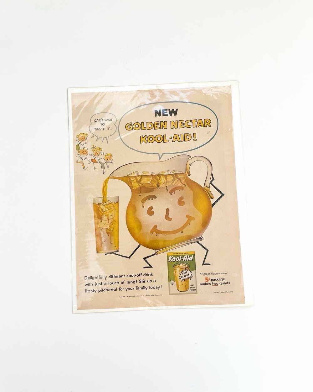 1957 Kool-Aid Golden Nectar Magazine Page Print 13”x10” Vintage Food Drink Ads